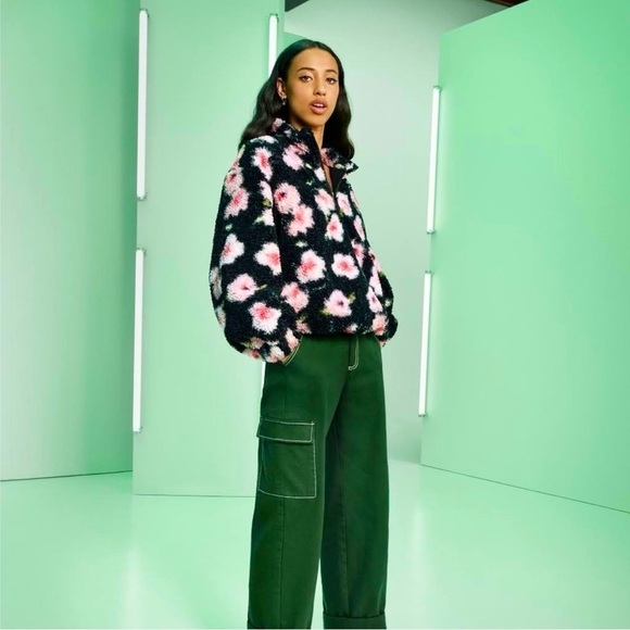 SANDY LIANG X TARGET Floral Print Sherpa Jacket M - Picture 1 of 15